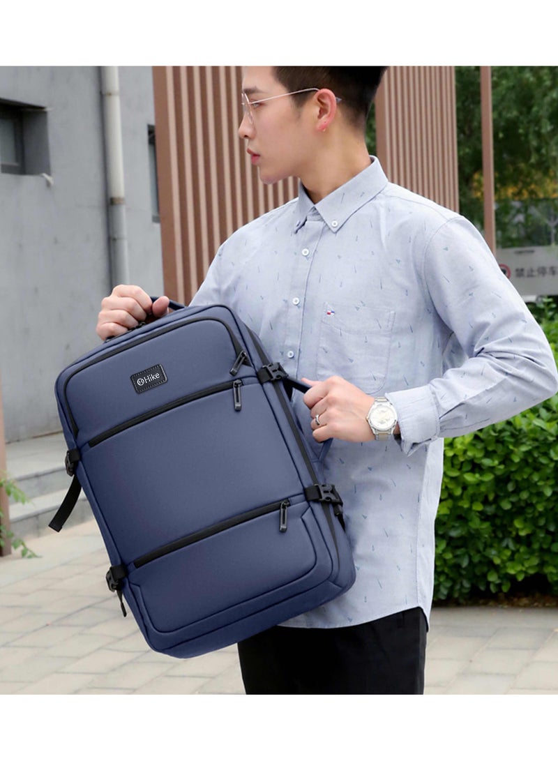HIKE Premium Unisex Backpack Water Resistant Laptop Daypack with 360° Degree Opening and Separate Laptop Compartment for Travel/Business/College, HK2026-BLUE  - Image 2