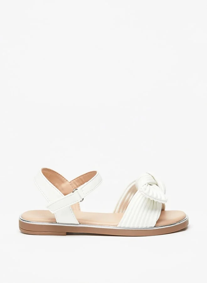 Flora Bella By Shoexpress Girl's Ribbed Knot Detail Strap Sandals