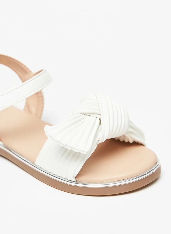 Flora Bella By Shoexpress Girl's Ribbed Knot Detail Strap Sandals