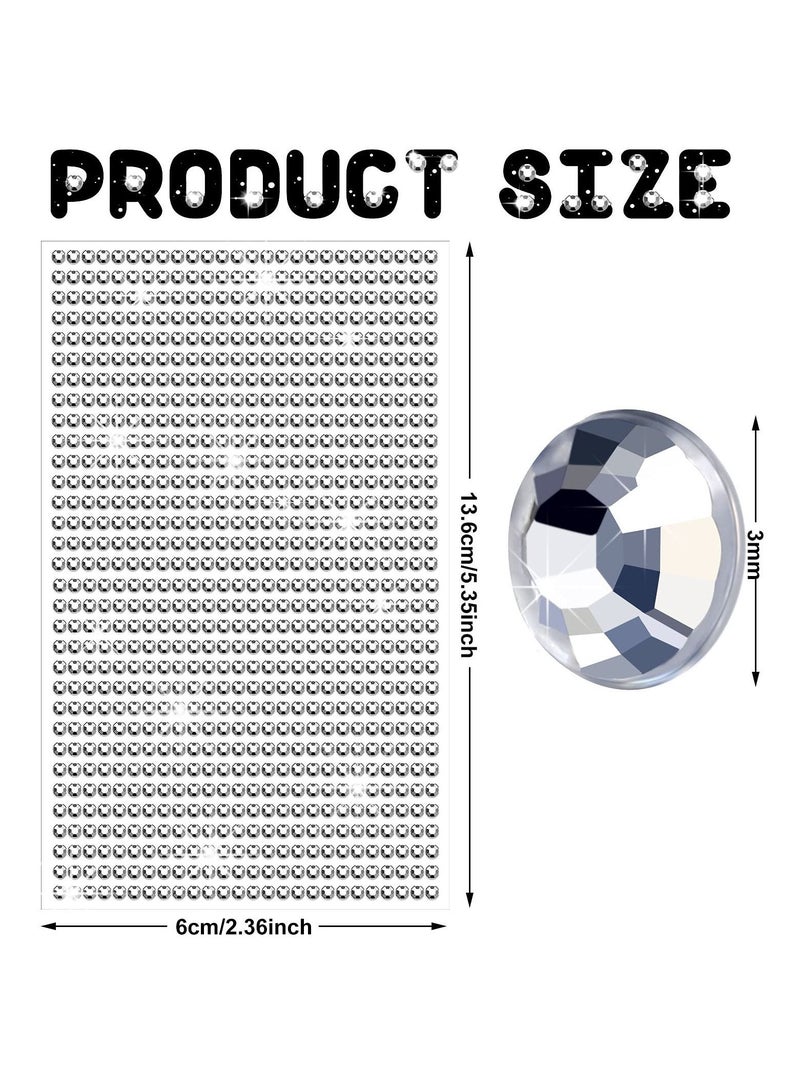10 Sheets 8500 Pieces Bling Car Stickers DIY Decoration Sticker Self-Adhesive Glitter Rhinestones Crystal Gem for Window Craft Laptops Luggage (Silver) - Image 4