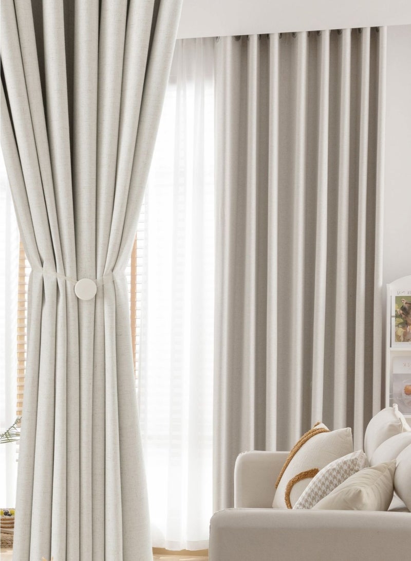 QBAID Blackout Curtain – 1 Piece | Natural Texture | Grommet, Hook & Back Tab Hanging Options - Image 1