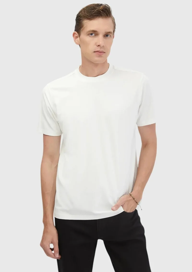 RAMSEY Ecru Crew Neck T-Shirt