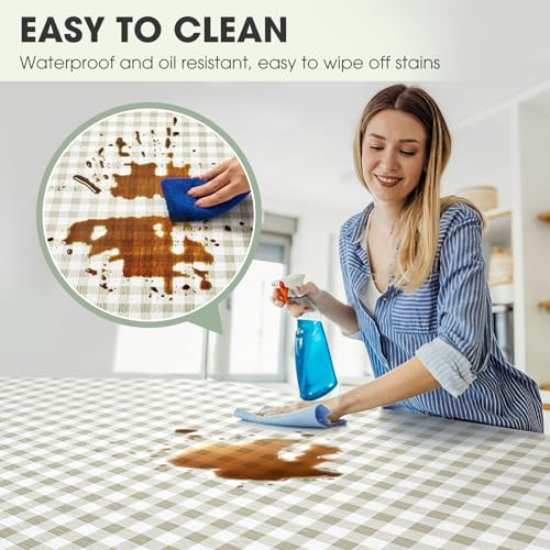 ALIUNI Drawer and Shelf Liner, Non-Slip Kitchen Cabinet Liners Non-Adhesive Thick Strong Grip Waterproof Washable Mats Protect Dresser Shelves Cupboard Bathroom Cabinets, Green Plaid, 12 in X 10 FT - Image 3