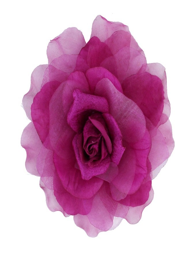 Langjitianya 8 in Rose Fabric Flower Brooch Pin,Oversized Flower Corsage Brooch, for Women and Men, Weddings,Parties and Dresses (purple) - Image 1