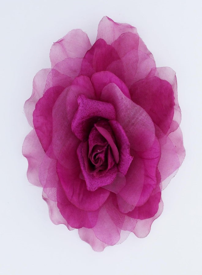 Langjitianya 8 in Rose Fabric Flower Brooch Pin,Oversized Flower Corsage Brooch, for Women and Men, Weddings,Parties and Dresses (purple) - Image 2