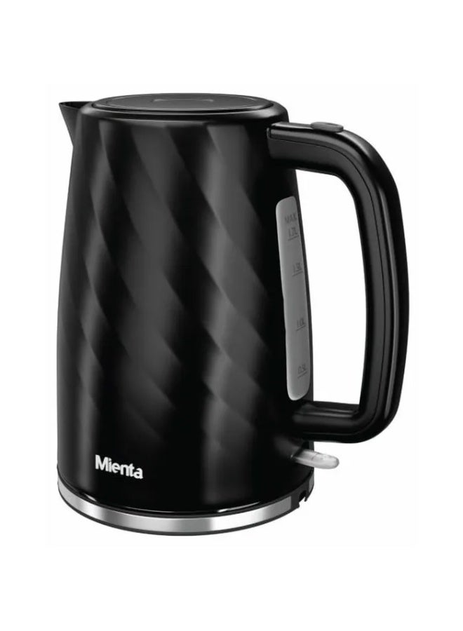 Mienta Glow Electric Kettle, Plastic, 1.7 Liter, 2200 Watts, Black - EK201937A - Image 1