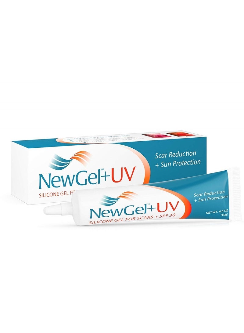 نيو جل جل السيليكون المتقدم NewGel+UV لتقليل آثار الندبات مع حماية من الشمس SPF30، حجم 15 جرام - تركيبة طبية لترميم الجلد - Image 1