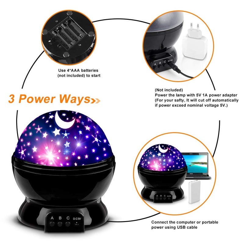 MOKOQI Star Projector Night Lights for Kids, Birthday Gifts for 1-4-6-14 Year Old Girl Boy Kids Bedroom, Glow in The Dark Stars Moon for Child Asleep Peacefully - Image 5