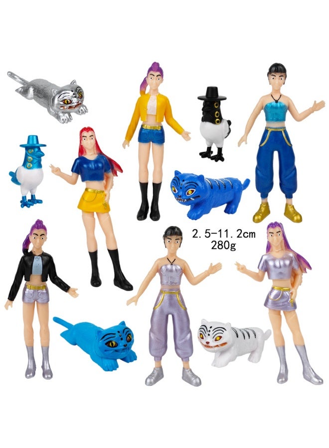 Y&D 12 Pcs kpop hunters Action Figure Toys For Fans  Series Figures Model Birthday Cake Toppers