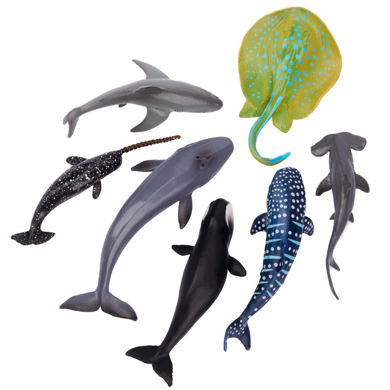 TOYMANY 24pcs Mini Ocean Animal Figurines: Realistic Cake Toppers with Sharks, Whales & Octopus - Great for Kids' Parties, Gifts & School Projects - Image 2