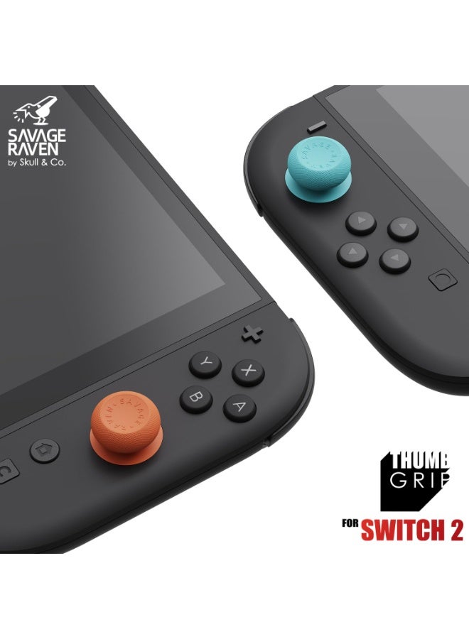 غنافوتو 6 قطعة CQC الإبهام المقبض قبعة القضيب المحاكاة قبعة القضيب لأجهزة تحكم Nintendo Switch 2 Joy-Con - نيون أزرق + أحمر ، 3 أزواج - Image 2