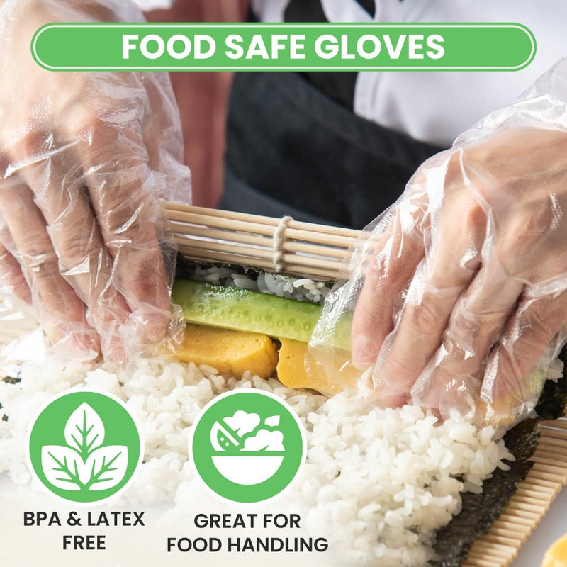 Keppi 600pcs Plastic Gloves - BPA & Latex Free - Perfect Food Handling Gloves - Food Safe Disposable Gloves for Cooking - Bulk Food Safe Gloves - One Size Great Fit - Image 2