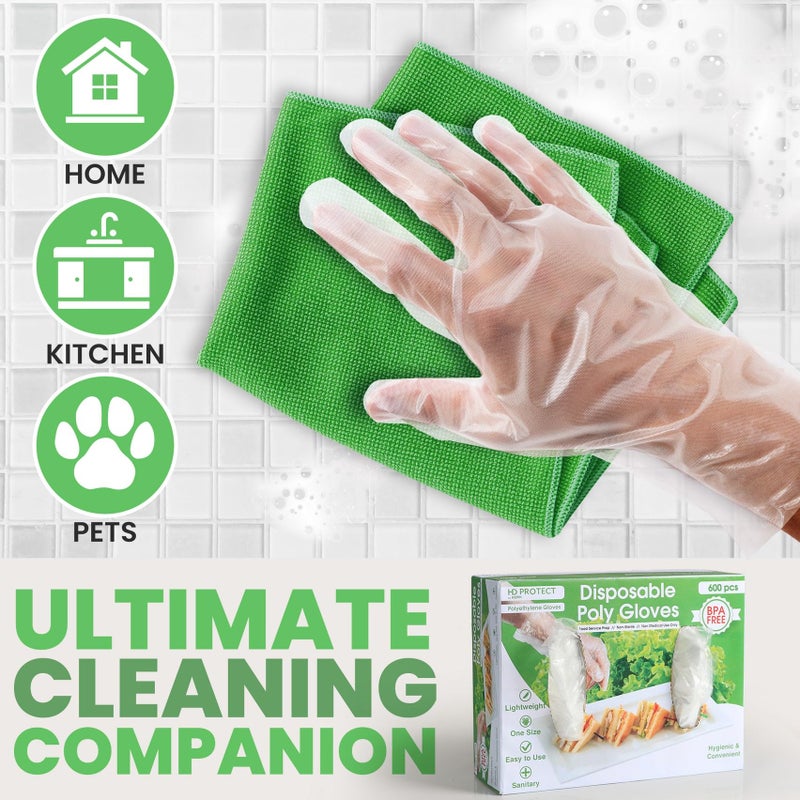 Keppi 600pcs Plastic Gloves - BPA & Latex Free - Perfect Food Handling Gloves - Food Safe Disposable Gloves for Cooking - Bulk Food Safe Gloves - One Size Great Fit - Image 3