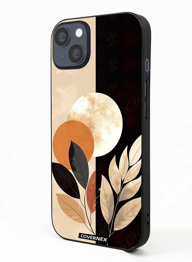 Covernex Apple iPhone 14 Plus Protective Case Cover Printed Featuring Crescent Moon And Leafy - Image 1