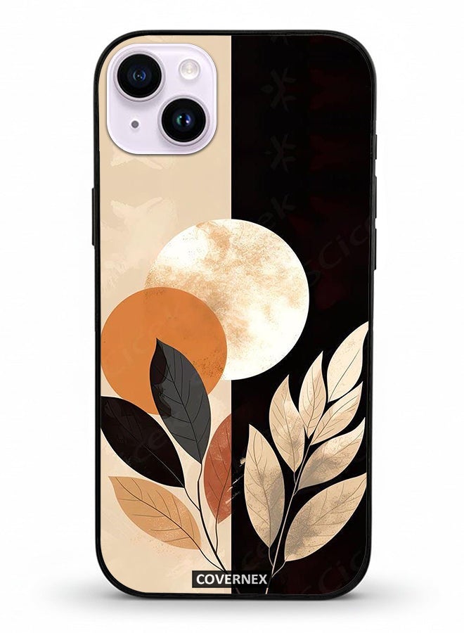 Covernex Apple iPhone 14 Plus Protective Case Cover Printed Featuring Crescent Moon And Leafy - Image 2