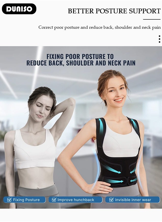 DUNISO Back Brace Posture Corrector for Women and Men,Adjustable Back Straightener Posture Corrector, Breathable and Easy to Wear Back Brace, Relieve Back Pain, Neck Pain, Shoulder Pain, Lower Back Pain  - Image 5