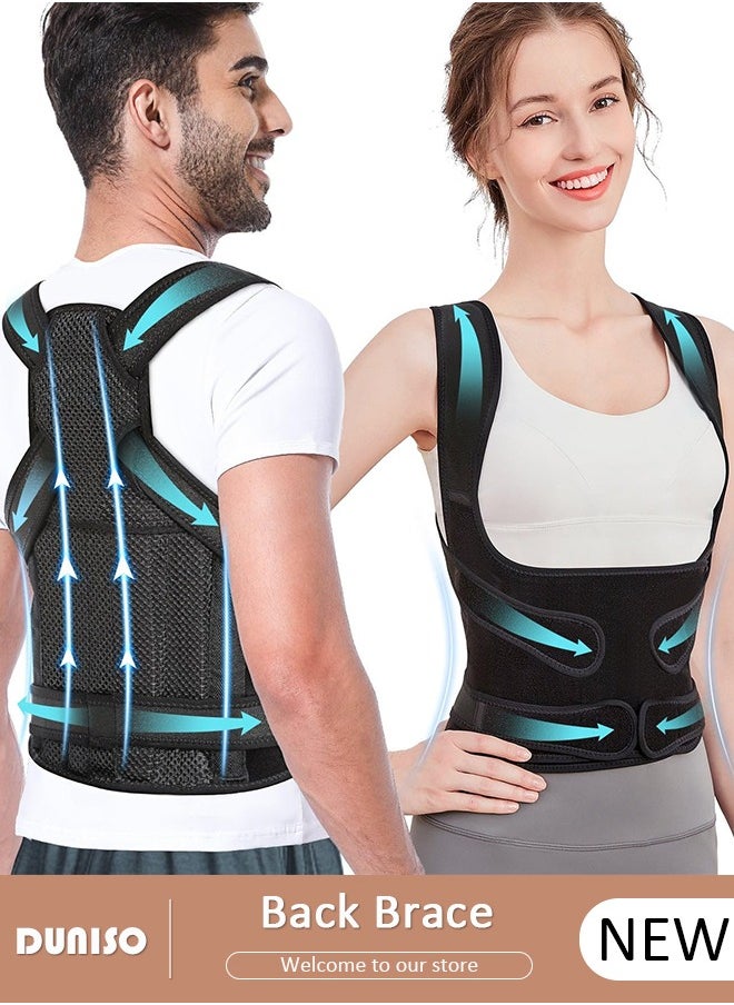 DUNISO Back Brace Posture Corrector for Women and Men,Adjustable Back Straightener Posture Corrector, Breathable and Easy to Wear Back Brace, Relieve Back Pain, Neck Pain, Shoulder Pain, Lower Back Pain  - Image 1
