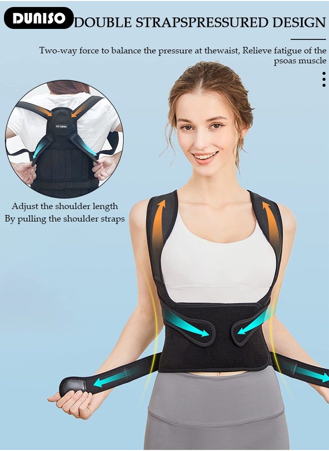 DUNISO Back Brace Posture Corrector for Women and Men,Adjustable Back Straightener Posture Corrector, Breathable and Easy to Wear Back Brace, Relieve Back Pain, Neck Pain, Shoulder Pain, Lower Back Pain  - Image 2