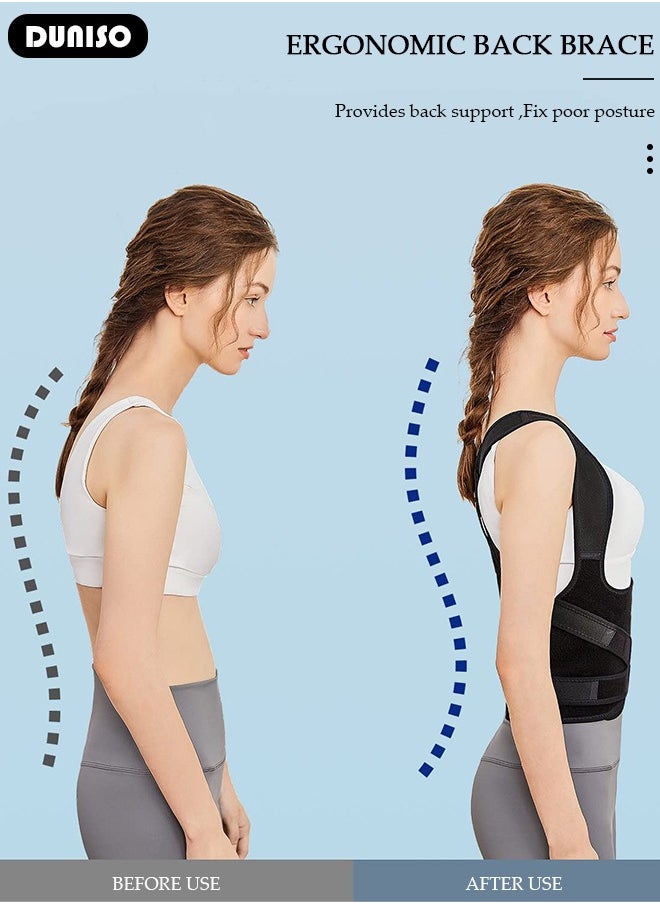 DUNISO Back Brace Posture Corrector for Women and Men,Adjustable Back Straightener Posture Corrector, Breathable and Easy to Wear Back Brace, Relieve Back Pain, Neck Pain, Shoulder Pain, Lower Back Pain  - Image 3