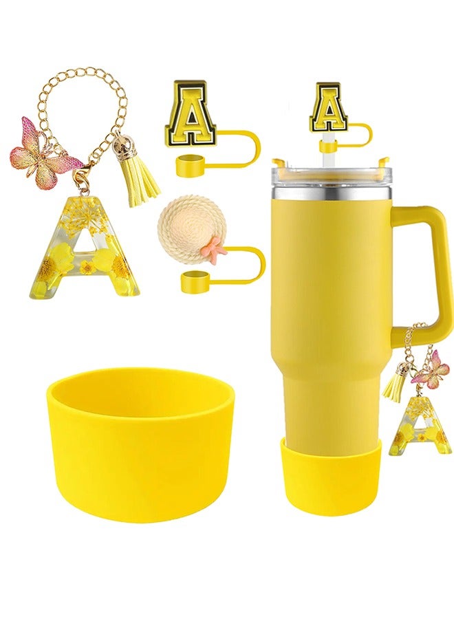 Cup Accessories for 30oz 40oz,  Decorations for Cup, Including 2Silicone Straw Cover Cap and Boot, Handle Charm(4PCS)  - Image 1