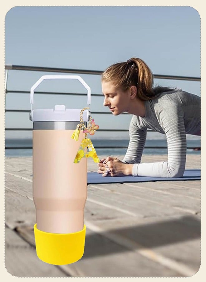 Cup Accessories for 30oz 40oz,  Decorations for Cup, Including 2Silicone Straw Cover Cap and Boot, Handle Charm(4PCS)  - Image 3
