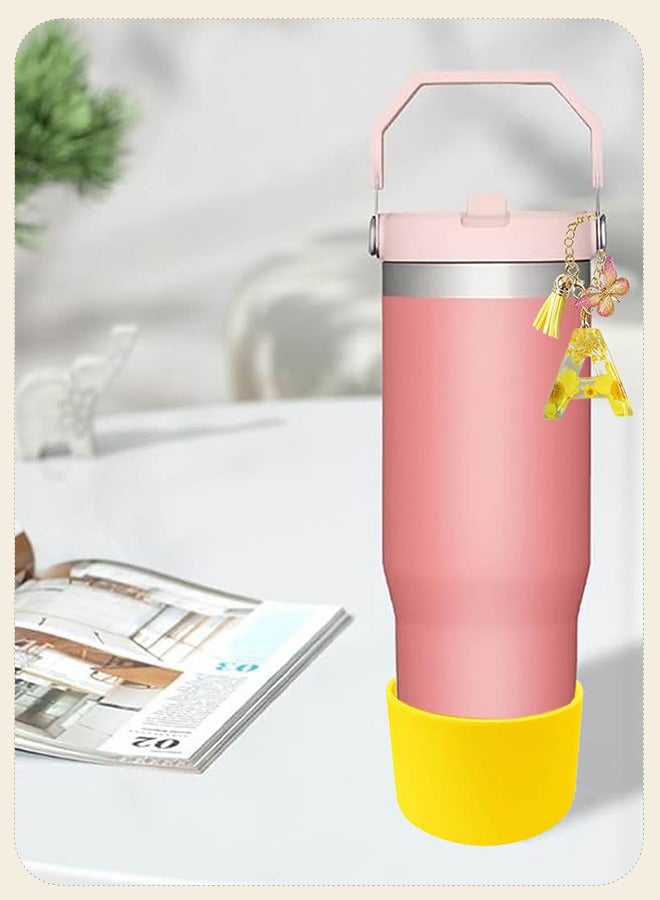 Cup Accessories for 30oz 40oz,  Decorations for Cup, Including 2Silicone Straw Cover Cap and Boot, Handle Charm(4PCS)  - Image 5
