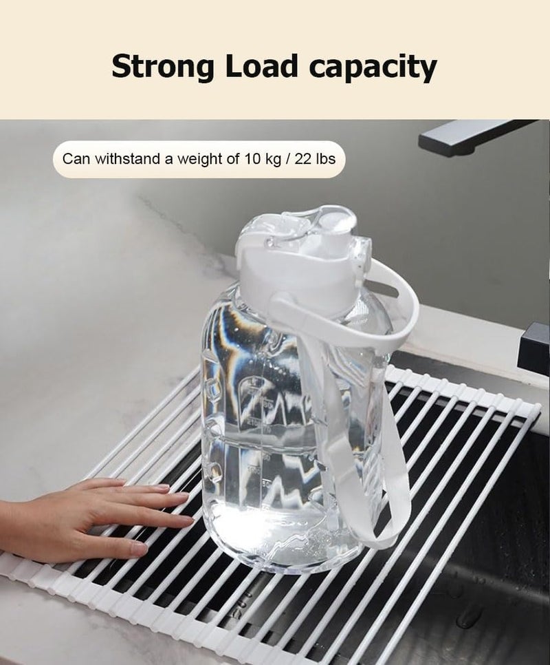 43/52 CM Expandable Roll Up Dish Drying Rack Collapsible Anti-Slip Heat-Resistant Multipurpose Dishes Drainer - Image 3