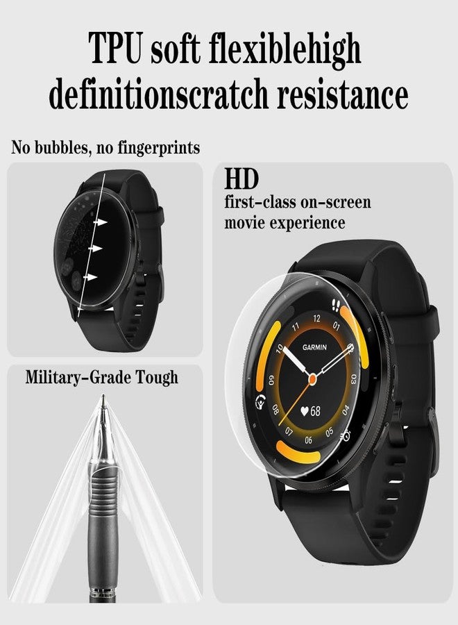 Huadu حماية شاشة ساعة متوافقة مع Garmin Venu 3، فيلم مضاد للخدش عالي الدقة تغطية كاملة وحافظة واقية من TPU الناعم - Image 2