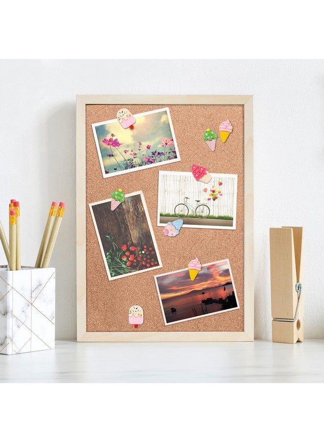 ميكيميكي MIKIMIQI 30 قطعة من دبابيس دفع الآيس كريم، دبابيس دفع الآيس كريم الراتنجية، دبابيس إبهام مزخرفة لطيفة للوحة الفلين، دبابيس إبهام للوحة الإعلانات والصور ودبابيس الحائط ولوازم المكتب - Image 5