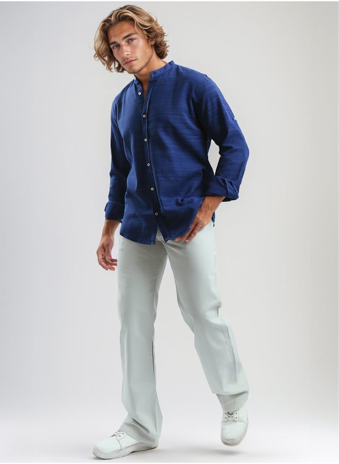 RAVIN - Casual Solid Wide Leg Jeans - Light Beige - Image 1