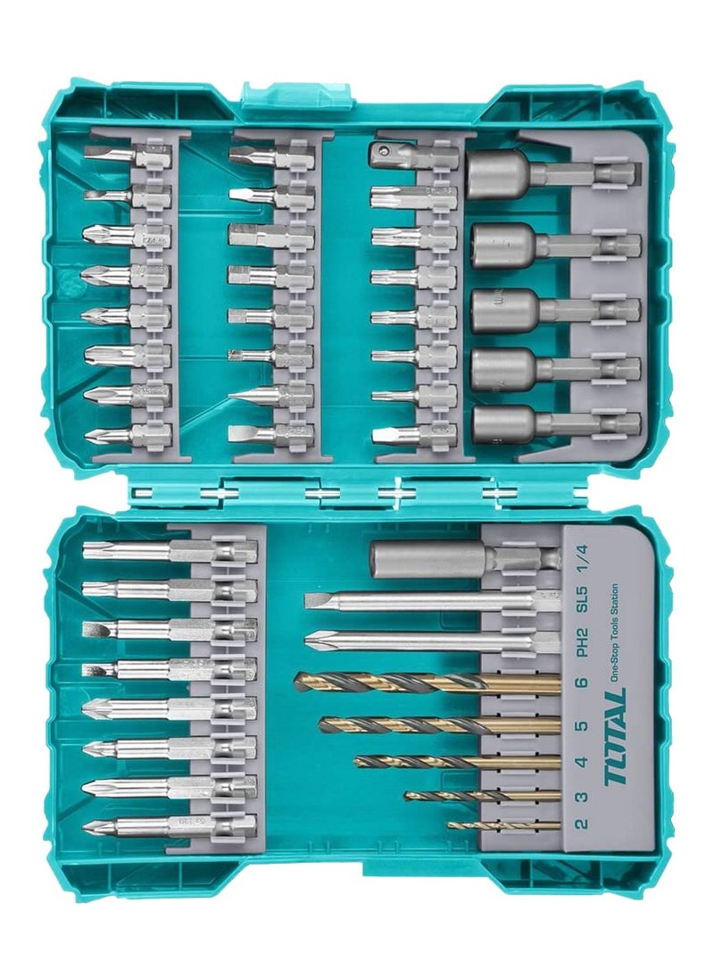 TOTAL - Cordless Impact Drill 2 Lithium ion Battery 12V Drilling Machine Electric Drill 45+16 Screwdriver Bits Drill Bits - TOSLI23022 TOTAL - Image 1