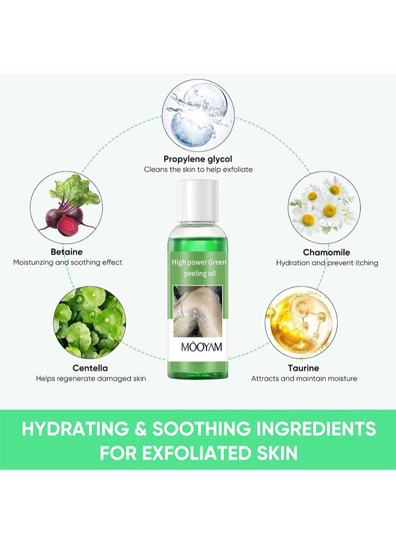 MOOYAM - Peeling Oil for Dark Skin,High Power Green Peeling Oil,Ultra Peeling Oil,Gentle Peeling Oil With Salicylic Acid,Exfoliating Oil for Hands and Feet Peeling,Solution Chemical Peeling for All Skin - Image 1