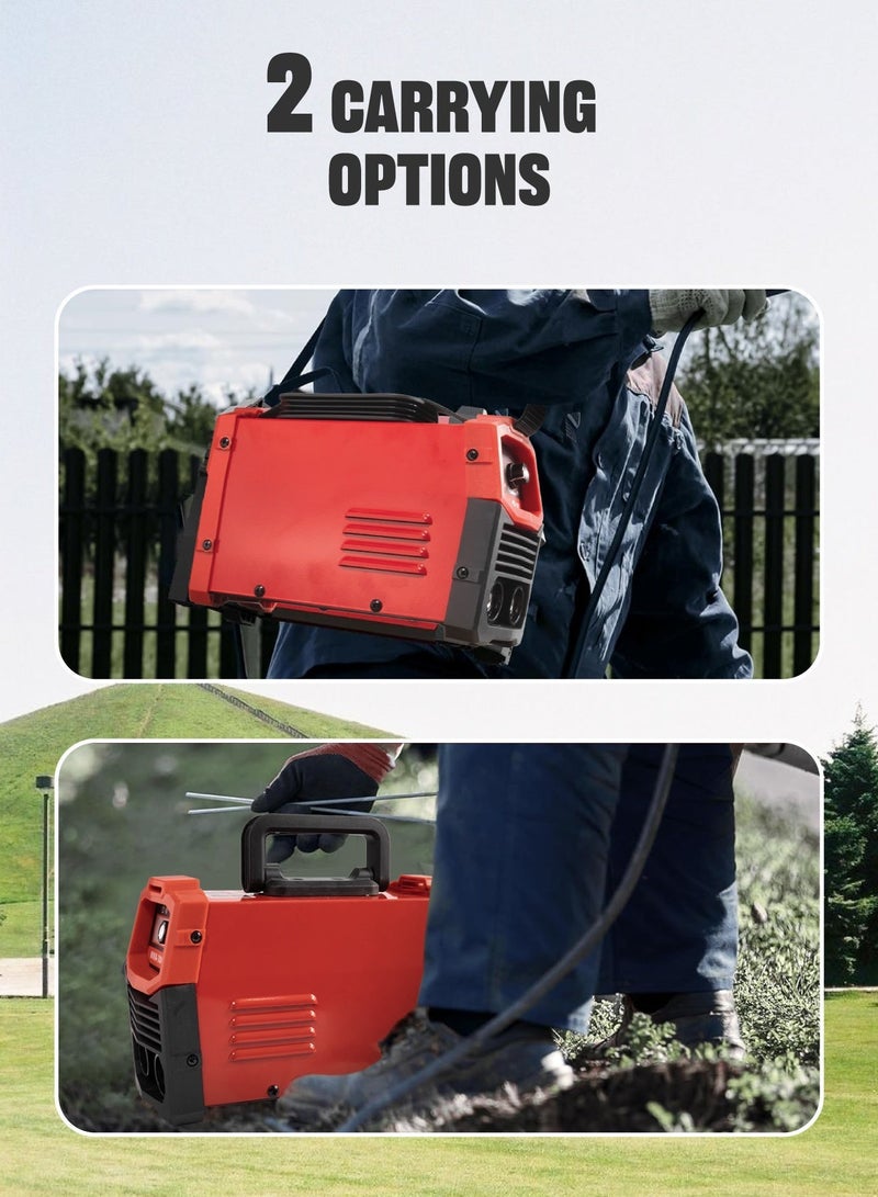 الواحة الذهبية  آلة لحام عاكس تيار مستمر 300 أمبير 220 فولت | آلة لحام صغيرة محمولة بدرجة صناعية | شاشة عرض رقمية LED ذكية | مثالية لهياكل الصلب، إصلاح السيارات ولحام المنازل | كفاءة طاقة عالية وأداء ثابت - Image 4