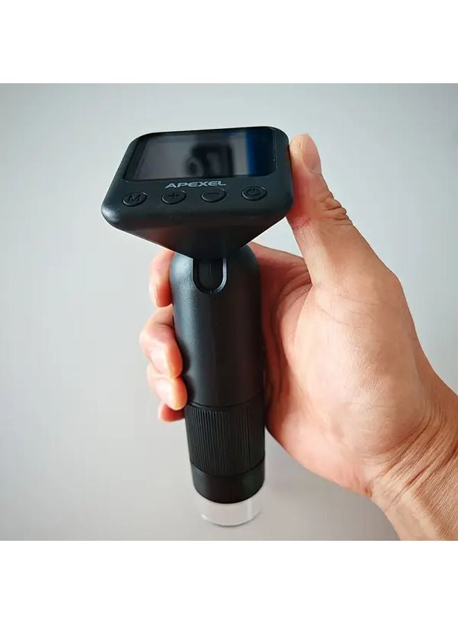 Apexel Black Handheld USB Microscope 800X Zoom 2 Inch HD Screen 6 LED Lights 32GB Card Support - Image 1