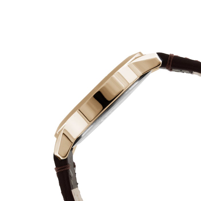 ELIZ ES8923G1RSO SS Caseback & Leather Strap Day-Date Men's Watch - Image 2