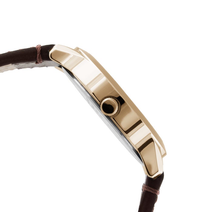 ELIZ ES8923G1RSO SS Caseback & Leather Strap Day-Date Men's Watch - Image 3