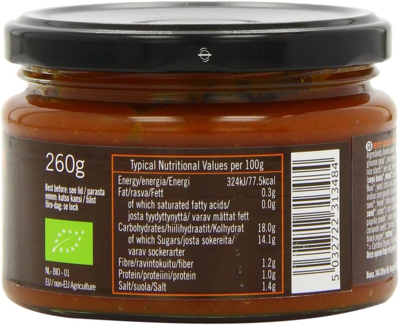 Biona Organic Hot Salsa Dip Sauce - 260g - Image 5