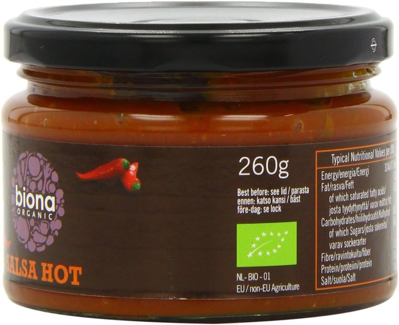 Biona Organic Hot Salsa Dip Sauce - 260g - Image 4