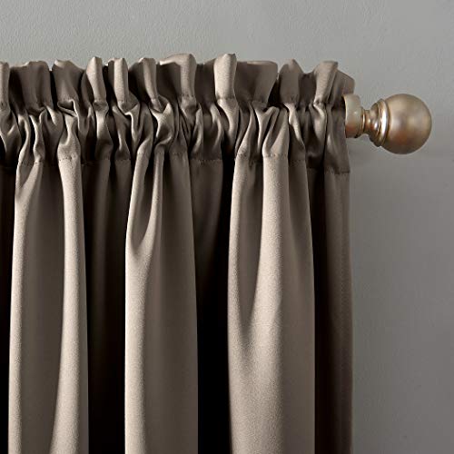 Sun Zero - 52479 Oslo Theater Grade Extreme 100% Blackout Rod Pocket Curtain Panel, 52" x 95", Mushroom, 52479 - Image 3