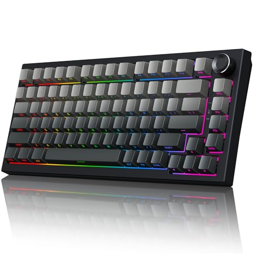 Gurjot Wireless Mechanical Keyboard, 75% Hot Swappable Custom Keyboard, Side Printed PBT Keycaps,BT/2.4GHz/USB-C, Hot Swappable, Knob, RGB Backlit, Mechanical Gaming Keyboards for PC/Tablet/PS/Xbox - Image 1