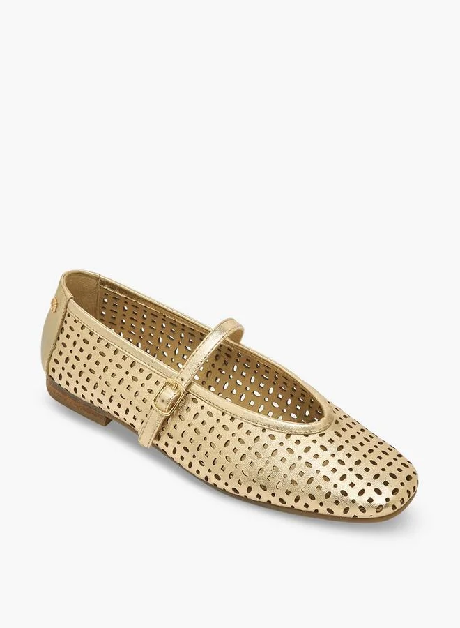 Carmela Women Laser Cut Leather Mary Jane Shoes