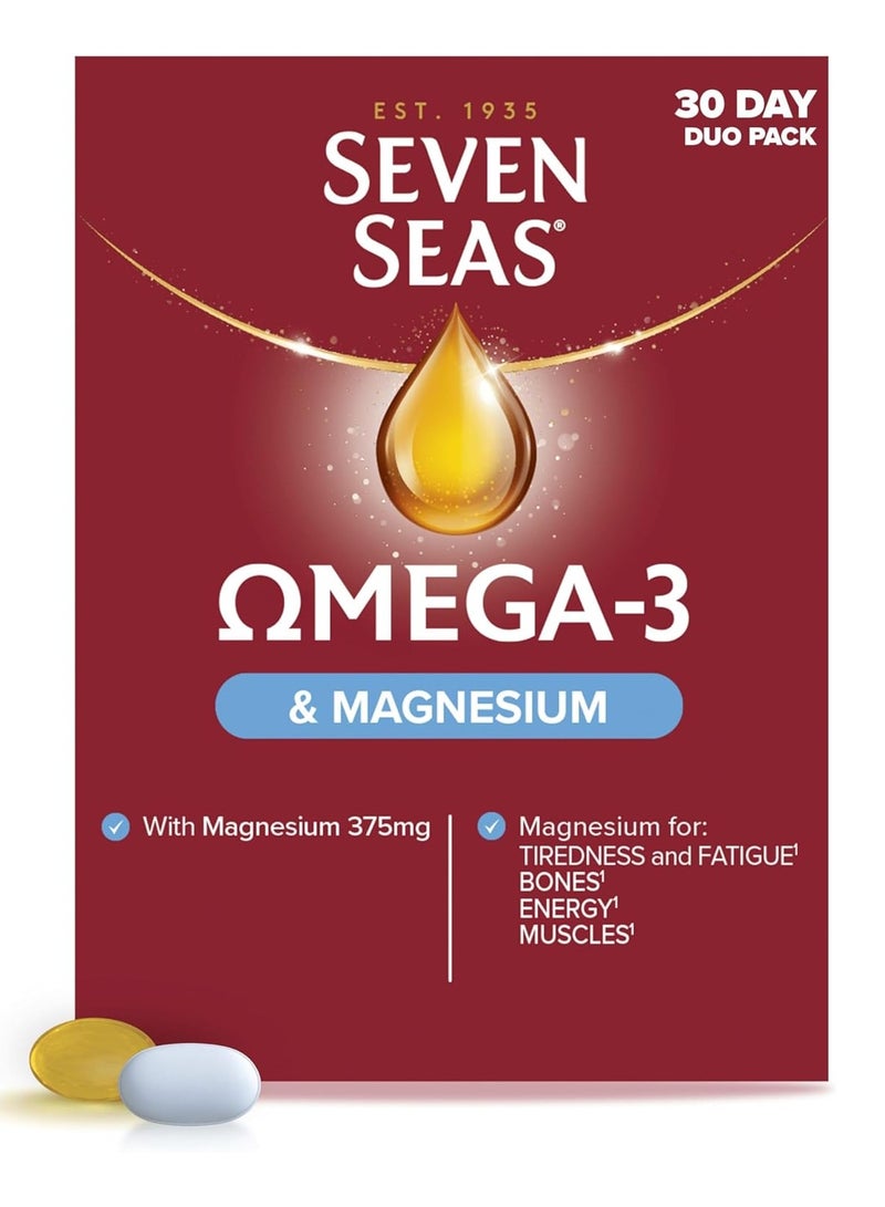 Seven Seas Omega-3 Fish Oil and Magnesium  Duo Pack: 30 Capsules plus 30 Tablets