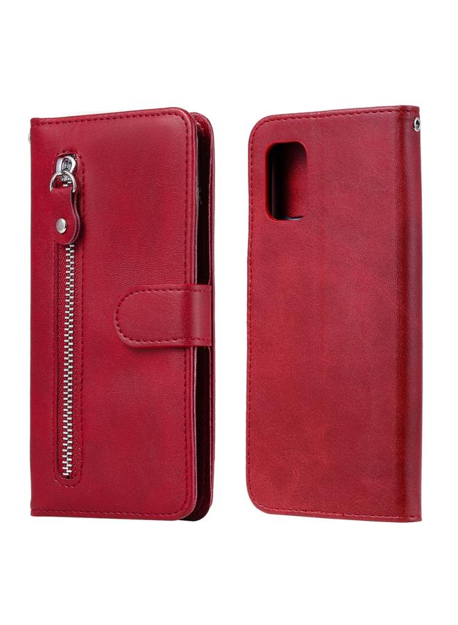 اس-توب جراب لهاتف Samsung Galaxy A71 5G جراب جلدي أنيق من جلد العجل بسحاب مع حامل وفتحات للبطاقات ومحفظة - Image 1