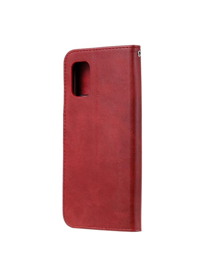 اس-توب جراب لهاتف Samsung Galaxy A71 5G جراب جلدي أنيق من جلد العجل بسحاب مع حامل وفتحات للبطاقات ومحفظة - Image 4