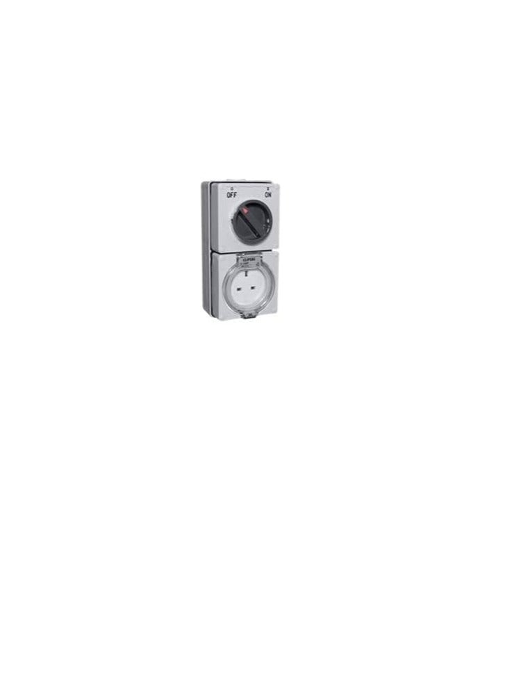 Schneider Single Pole Switch Socket 250V 13A IP66 Grey 56 Series 56C313 - Image 1