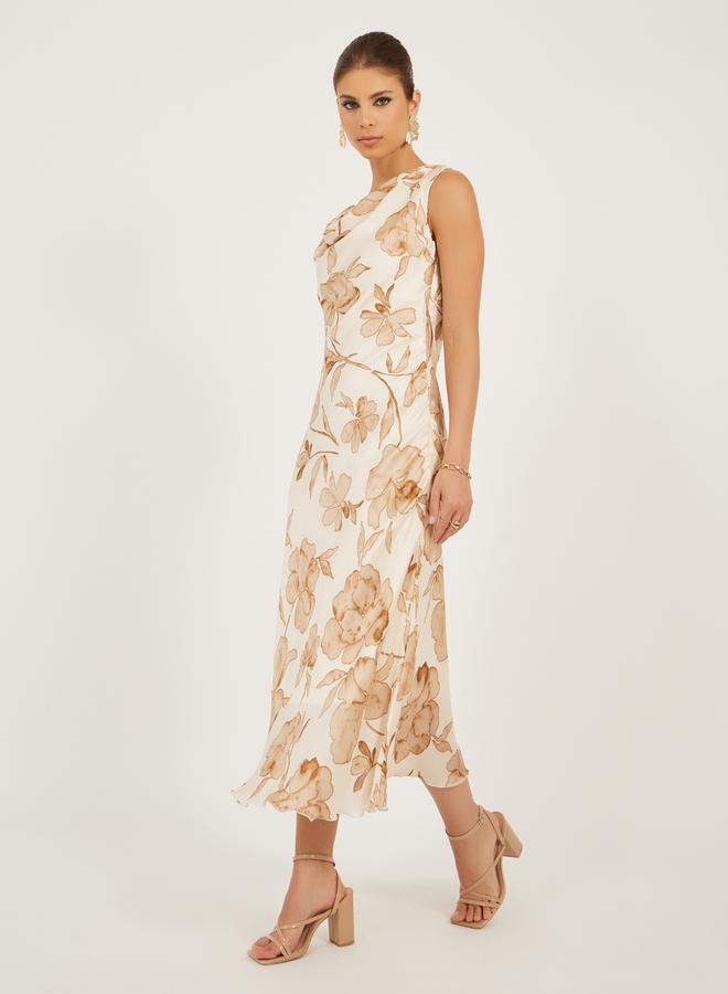 Styli Printed Sleeveless A-Line Midi Dress - Image 1