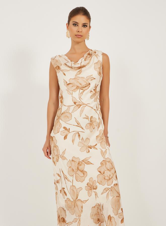 Styli Printed Sleeveless A-Line Midi Dress - Image 3