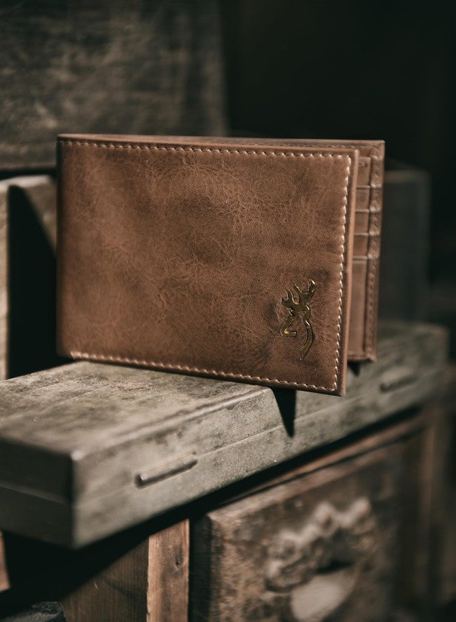Browning Men's Rugged Brass Buck Wallets, Available in Multiple Styles, Brass Buck (Bi-Fold) - Image 3