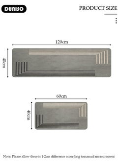 DUNISO 2 PCS  Kitchen Mats and Rugs Set , Non Slip Heavy Duty Standing Mat, Quick Dry Diatom Mud Floor Mat,  Extra Soft and Absorbent Floor Mats for  Kitchen, Bath, Office, Laundry(40*60cm+40*120cm)  - Image 4