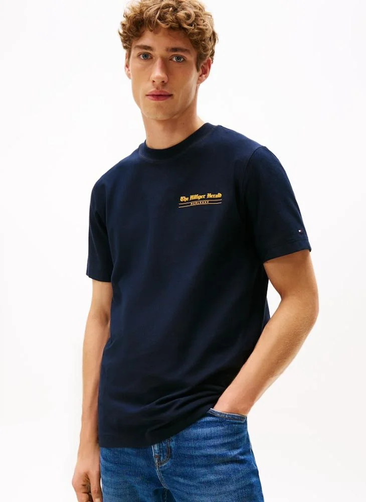 تومي هيلفيغر Back Logo Jersey Crew Neck T-Shirt
